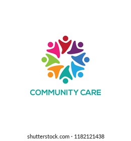 community care logo design, vector illustration