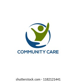 community care logo design, vector illustration