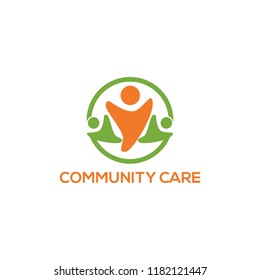community care logo design, vector illustration