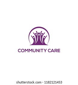 community care logo design, vector illustration