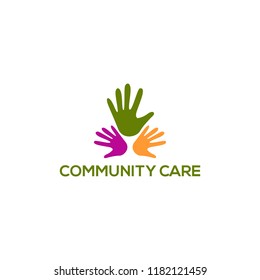 community care logo design, vector illustration