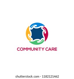 community care logo design, vector illustration