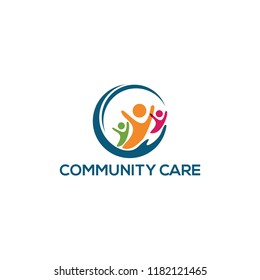 community care logo design, vector illustration