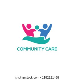 community care logo design, vector illustration