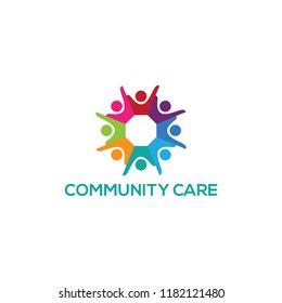 community care logo design, vector illustration