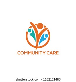 community care logo design, vector illustration