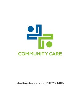 community care logo design, vector illustration