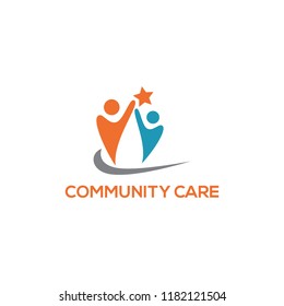 community care logo design, vector illustration