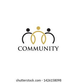 Community care logo design vector template