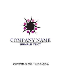 Community Care Logo People Icons In Circle Vector Concept Engagement Togetherness