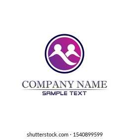 Community Care Logo People Icons In Circle Vector Concept Engagement Togetherness