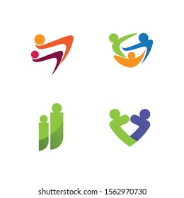 Community Care Logo People Icons In Circle Vector Concept Engagement Togetherness