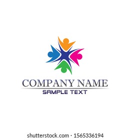 Community Care Logo People Icons In Circle Vector Concept Engagement Togetherness