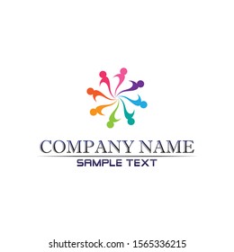 Community Care Logo People Icons In Circle Vector Concept Engagement Togetherness