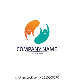 Community Care Logo People Icons In Circle Vector Concept Engagement Togetherness