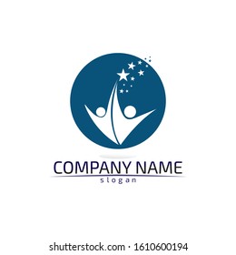 Community Care Logo People Icons In Circle Vector Concept Engagement Togetherness