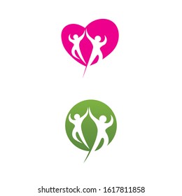 Community Care Logo People Icons In Circle Vector Concept Engagement Togetherness