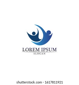 Community Care Logo People Icons In Circle Vector Concept Engagement Togetherness