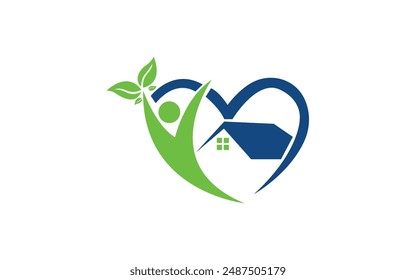 Community care Logo template man home logo design 