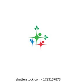 Gemeinschaftspflege, Teamwork-Konzept Logo-Illustration