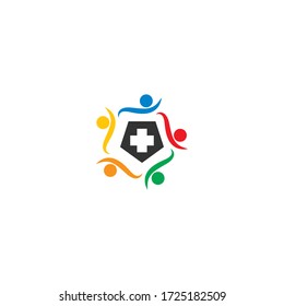Community care, teamwork concept Logo illustration