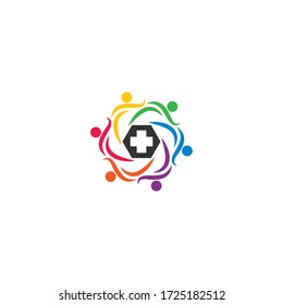 Community care, teamwork concept Logo illustration