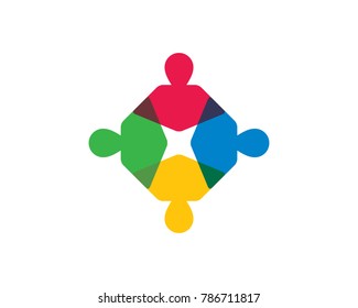 Group People Deliberation Mittinglogo Symbols Icons Stock Vector ...