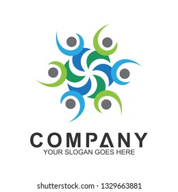 community care vector, people group, social relationship icon, charity symbol, human caring, kids and adoption logo, people teamwork, colorful and circular people logo design template