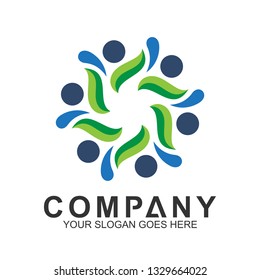 community care vector, people group, social relationship icon, charity symbol, human caring, kids and adoption logo, people teamwork, colorful and circular people logo design template