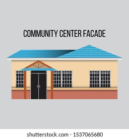 Community Center Building Facade Vector