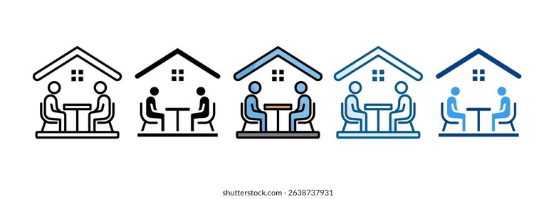 Community Center Icon Set Multiple Style Collection