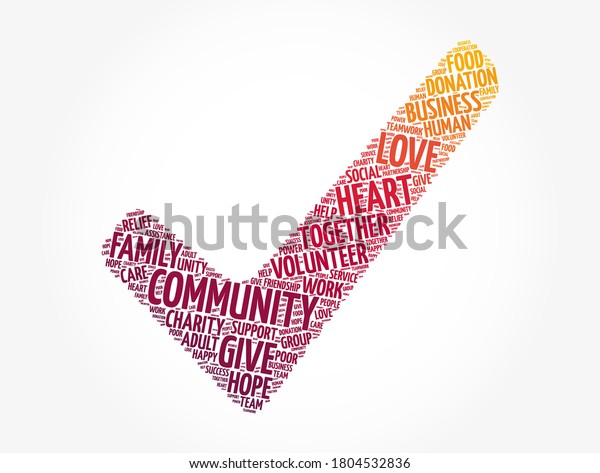 Community Check Mark Word Cloud Collage Stock Vector (Royalty Free ...