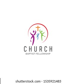 Community church logo design inspiration Vector . Family Church Logo Icon On White Background Stock Vector . Church Colorful Logo Vector