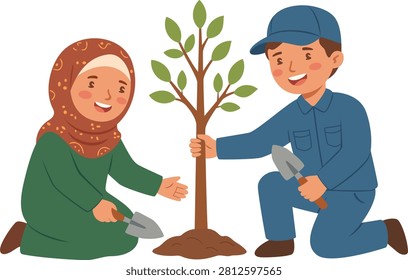 Community Clean Up Tree Planting Together