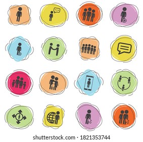 Iconos de vector de color de la comunidad para la interfaz web y de usuario