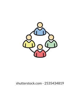 Ícone de vetor colorido da comunidade no plano de fundo branco. Vetor de estoque EPS10