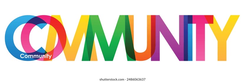COMUNIDAD Icono de letras de Vector colorido