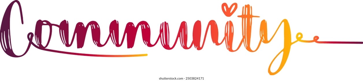 COMMUNITY Colourful Vector Letters, COMMUNITY vector rainbow gradient typography, gradient color