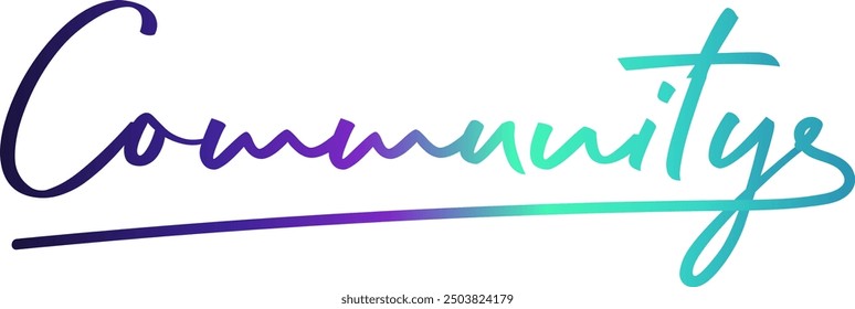 COMMUNITY Colourful Vector Letters, COMMUNITY vector rainbow gradient typography, gradient color
