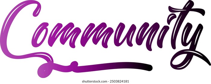 COMUNIDAD Letras de Vector coloridas, tipografía de gradiente de arco iris de Vector COMUNITARIO, color de gradiente