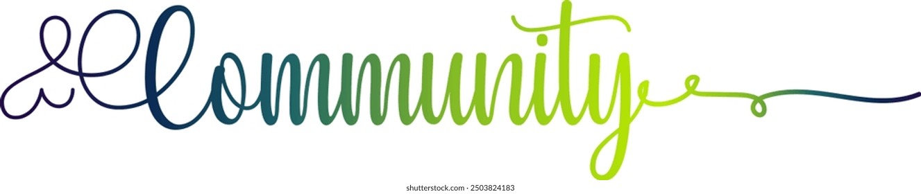 COMMUNITY Colourful Vector Letters, COMMUNITY vector rainbow gradient typography, gradient color