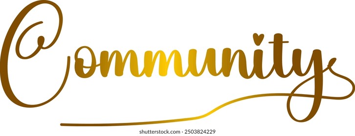 COMMUNITY Colourful Vector Letters, COMMUNITY vector rainbow gradient typography, gradient color