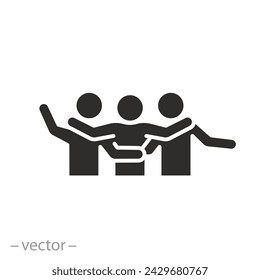 community compassion icon, solidarity, friendship or support in problem, social equality, flat symbol - vector illustration