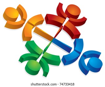 Community concept, abstract human sign