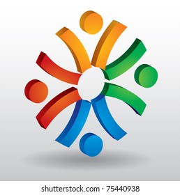 Community concept, abstract human sign