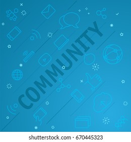 Community concept. Different thin line icons included