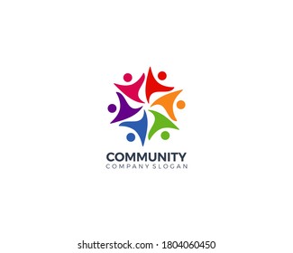 community concept group of people vector design template