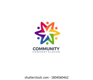plantilla de diseño de vector de grupo de concepto de comunidad