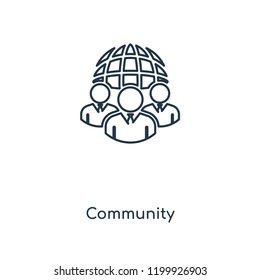 Community concept line icon. Linear Community concept outline symbol design. This simple element illustration can be used for web and mobile UI/UX.
