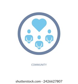 community concept line icon. Simple element illustration. community concept outline symbol design.